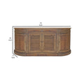 70 Inch Sideboard Console Serving Buffet Cabinet, 2 Shuttered Doors, Brown Brown Wood Metal