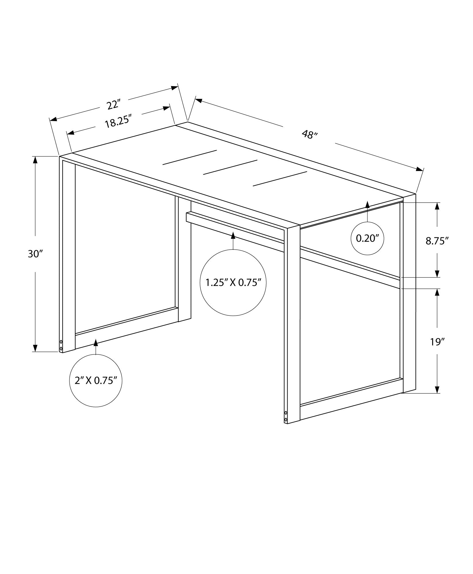 Computer Desk, Home Office, Laptop, 48"L, Work, Black Tempered Glass, Black Metal, Contemporary, Modern Black Tempered Glass