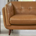 Solana Leather Sofa Cognac Down Filling Genuine Leather 3 Seat