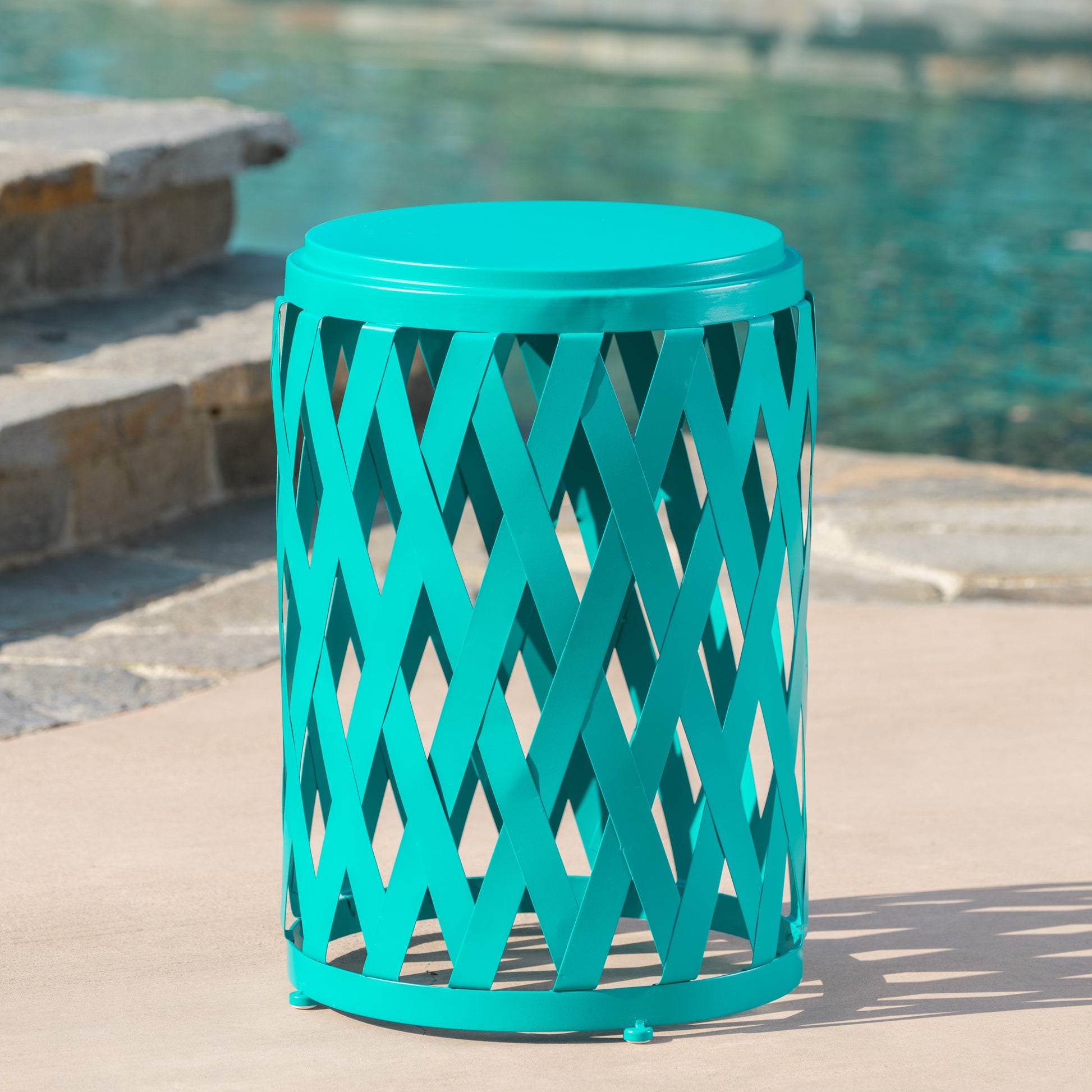 Selen 15 Side Table Teal Iron