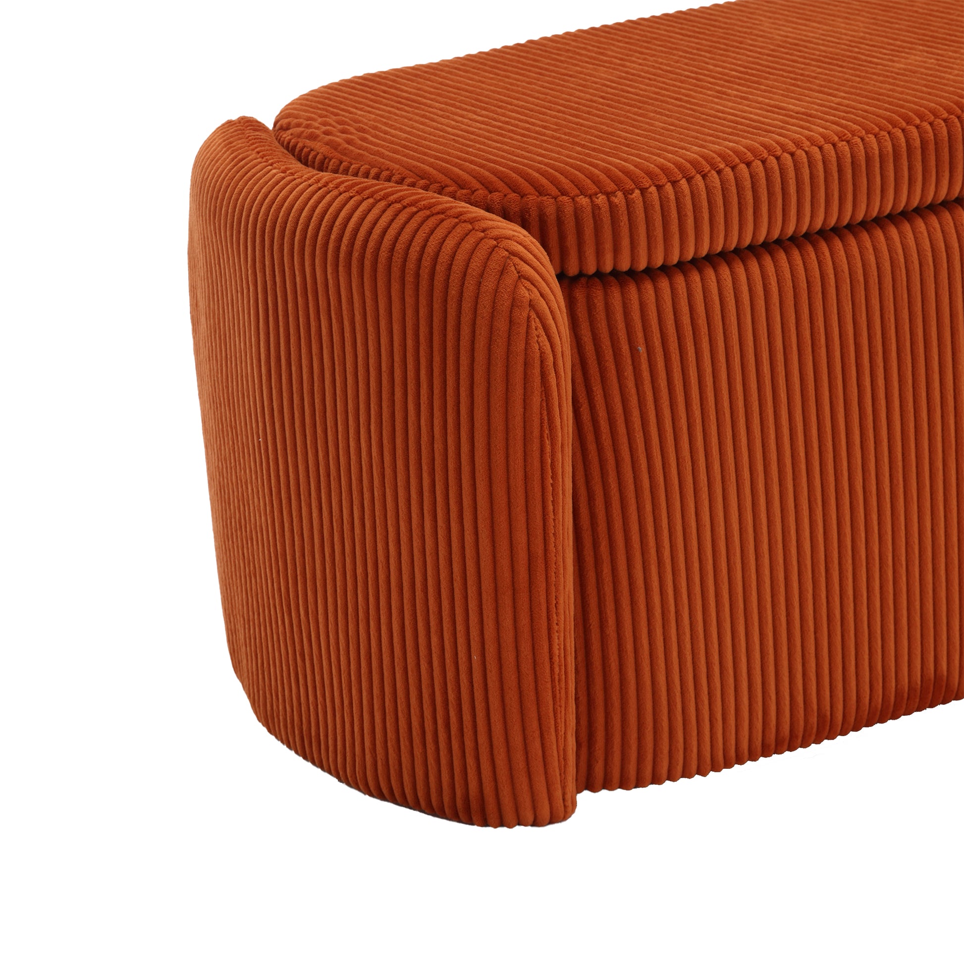 Coolmore Storage Ottoman,Bedroom End Bench,Upholstered Fabric Storage Ottoman With Safety Hinge, Entryway Padded Footstool, Ottoman Bench For Living Room & Bedroom Orange Orange Primary Living Space Foam Corduroy