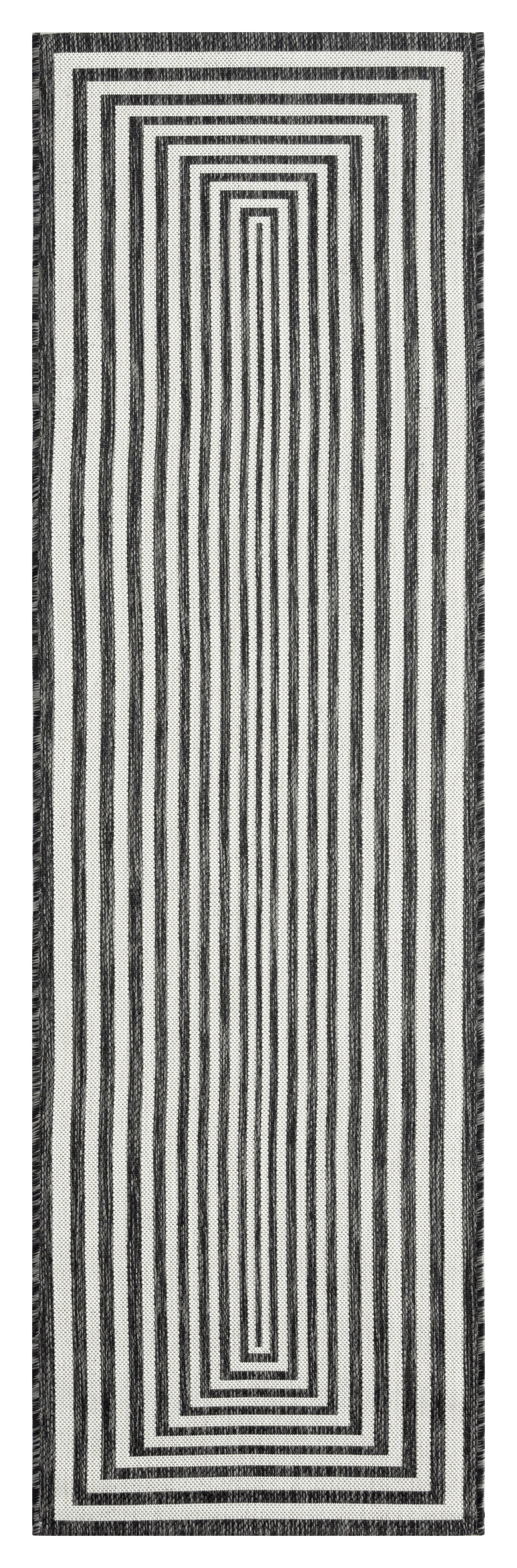 Modern, Geometric, Textured Cut Pile 2'7" X 4'11" Rectangle Area Rug Charcoal Polypropylene