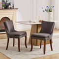 Modern Dining Chairs Set Of 2,Double Layer Cushioned Chenille Fabric Upholstered Accent Side Leisure Chairs With Mid Back And Curved Solid Wood Legs For Living Room Dining Room Gray Gray Dining Room American Design Dining Chairs Rubberwood Set Of 2 Foam