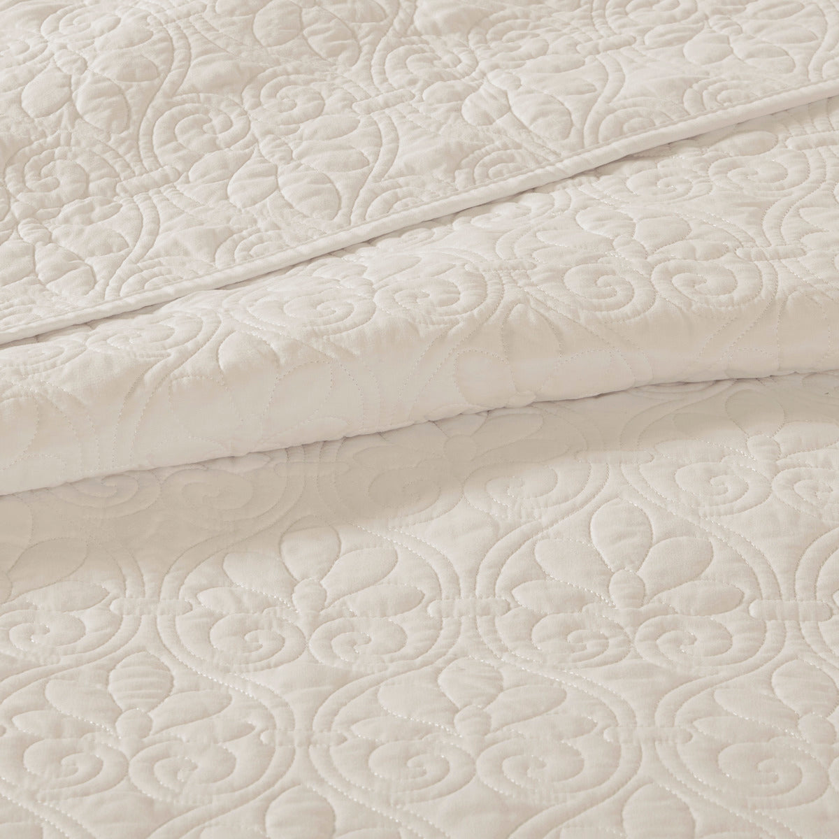 Reversible Bedspread Set Cream King Cream Cotton