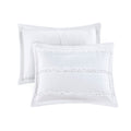 4 Piece 2 In 1 Duvet Set Queen White Cotton