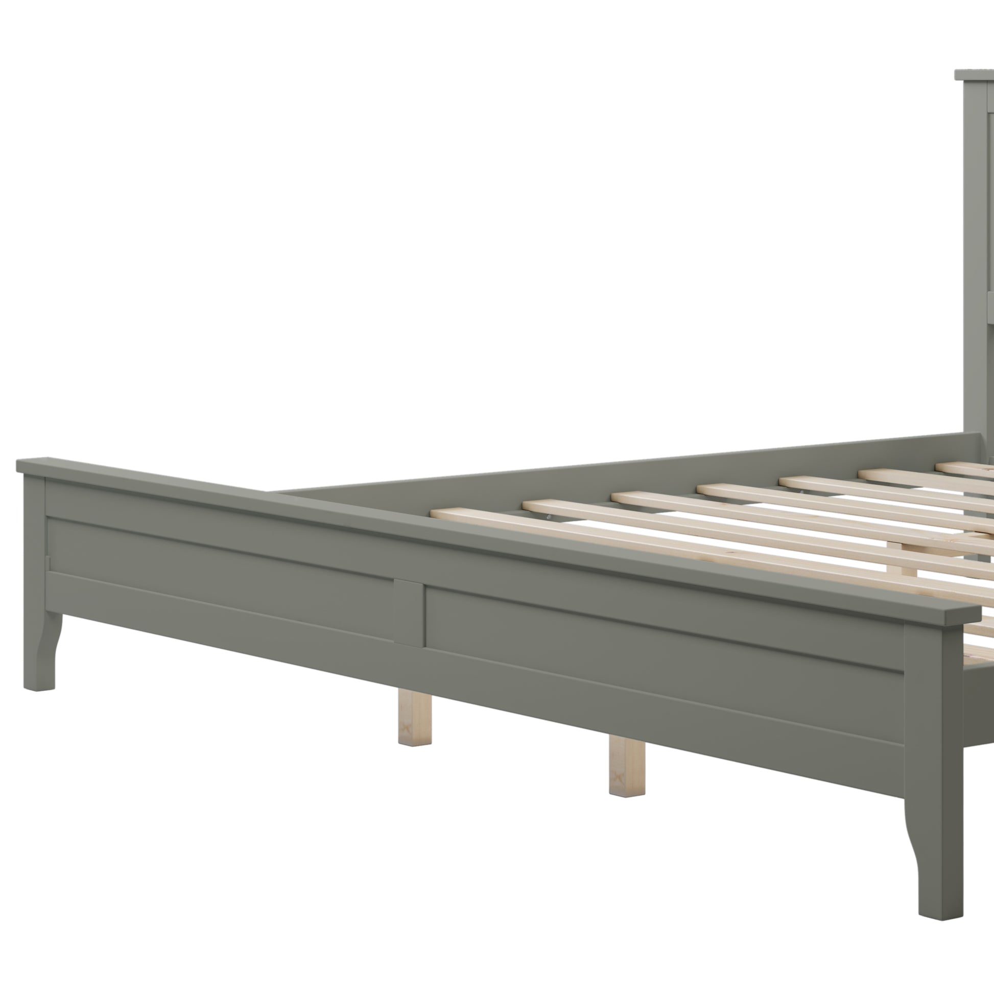 Modern Gray Solid Wood King Platform Bed Old Sku:Wf283526Aae King Gray Solid Wood