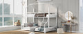 Metal House Bunk Bed, Twin Over Full, White Full White Metal