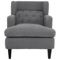 Upholstered Accent Chair Tufted Armchair For Living Room And Bedroom, Dark Grey Dark Grey Birch Foam Teddy