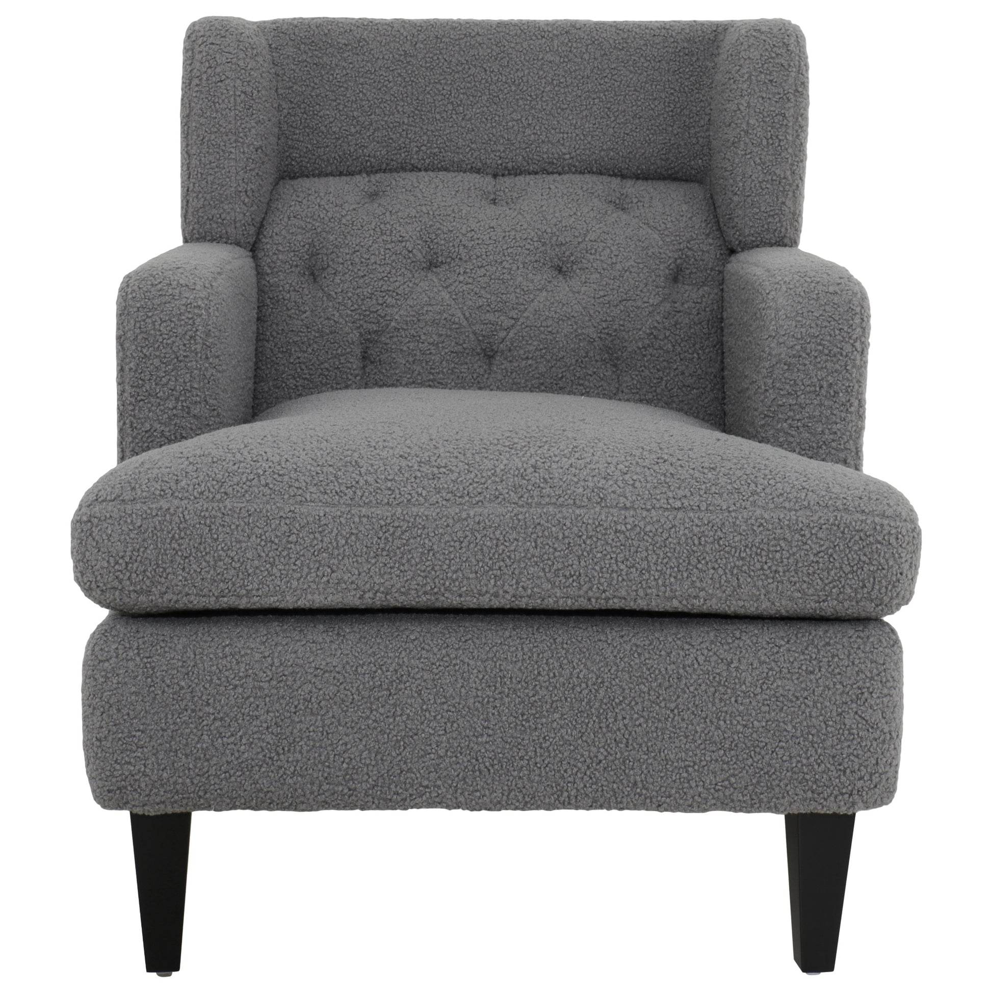 Upholstered Accent Chair Tufted Armchair For Living Room And Bedroom, Dark Grey Dark Grey Birch Foam Teddy