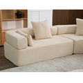 Arrived Oversized Combination Sofa,Curved Sofa,Upholstered 4 Seater Couch For Living Room, Modern Modular 3 Piece Free Combination, Semicircular Modular Sofaboucle, Khaki Khaki Polyester Primary Living Space Soft Tight Back Modern Square Arms Foam