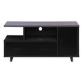 Tv Stand, 48 Inch, Console, Media Entertainment Center, Storage Cabinet, Drawers, Living Room, Bedroom, Black And Grey Laminate, Contemporary, Modern Black 80 89 Inches Particle Board