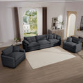 Luxurious And Sophisticated Sofa Set With Soft Cushions And Pillows, Home For Living Rooms And Clubs As Well As Home Theaters, Consisting Of Two Single Sofas And A 3 Seater Sofas In Grey Corduroy Fabr Grey Corduroy 5 Seat
