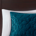 3 Piece Velvet Quilt Set Teal King Cal King King Teal Cotton