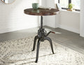 Sparrow Round Crank Table Dark Brown Dark Brown Iron