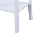 White End Table With Bottom Shelf White Primary Living Space Drawers Rectangular Wood