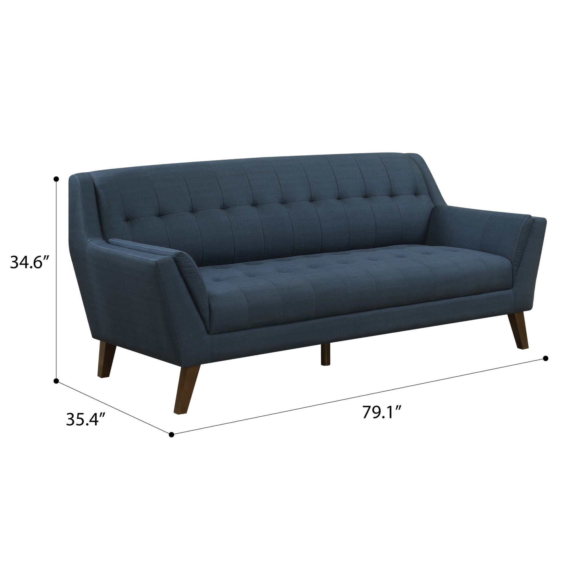 Browning Blue Sofa Blue Foam Engineered Wood 3 Seat
