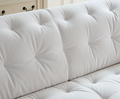 Wks10W White Sofa Withdurable Fabric, Solid Wood Frame, High Density Sponge Filler White Fabric 2 Seat