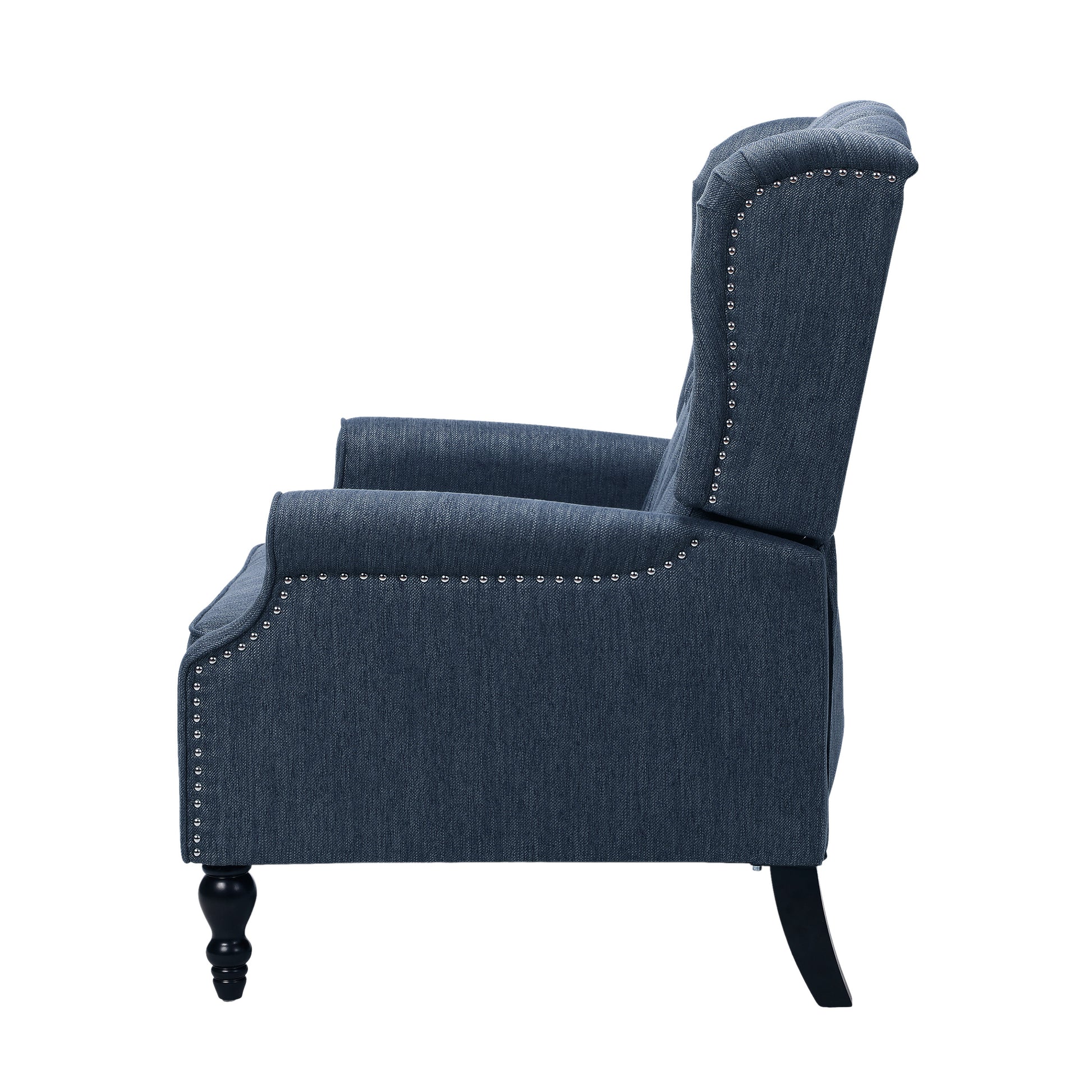 One And Half Seater Recliner Navy Blue Fabric