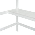Full Loft Bed With Built In Desk, Ladder Platform, Ladders, Guardrails,White Full White Bedroom American Design Pine