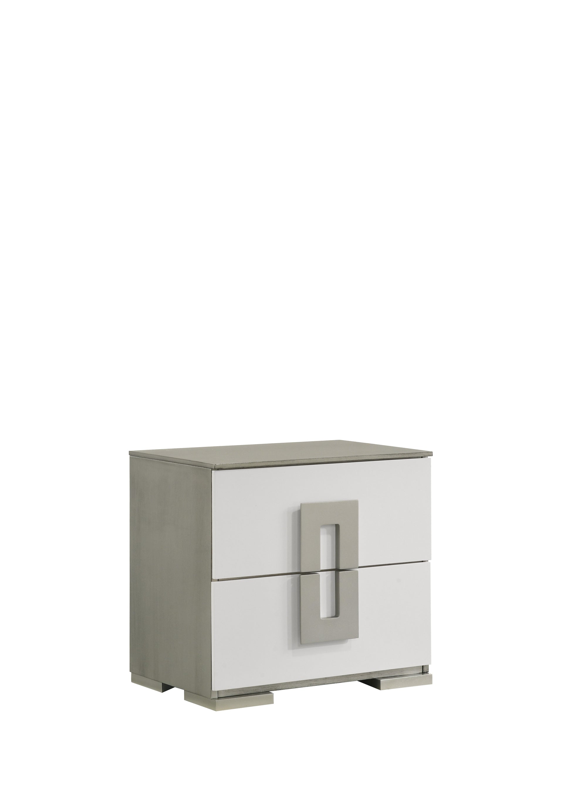 Olivia Contemporary Style 2 Drawer Night Stand Made With Wood In White White 2 Drawers Bedroom Bedside Cabinet Dovetail Joints White Solid Wood Mdf Wood