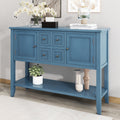 Cambridge Series Large Storage Vintage Console Table With Four Small Drawers And Bottom Shelf For Living Rooms, Entrances And Kitchens Light Navy, Old Sku: Wf190263Aah Light Navy Solid Wood Mdf