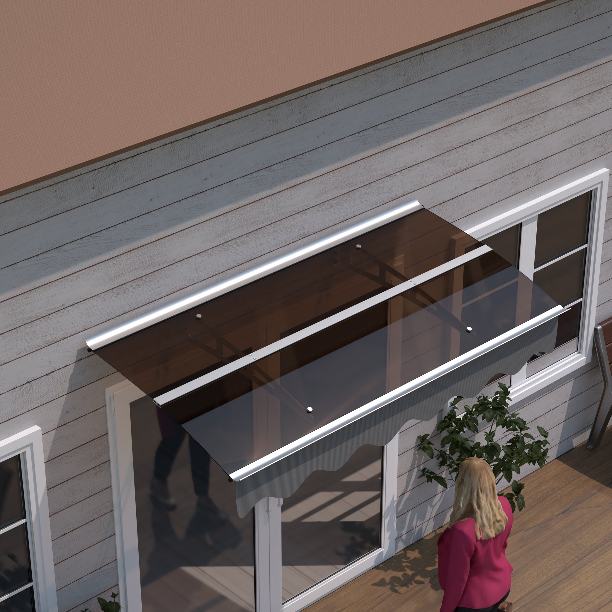 1/2PCS Window Awning Modern Polycarbonate Overhead Door Awning - Bed Bath & Beyond - 43253803