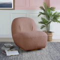 Pink Swivel Accent Chair Pink Primary Living Space Modern Wood Fabric