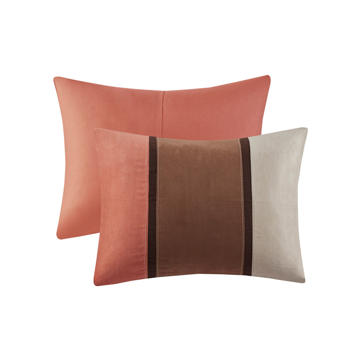 7 Piece Faux Suede Comforter Set Coral King King Coral Polyester