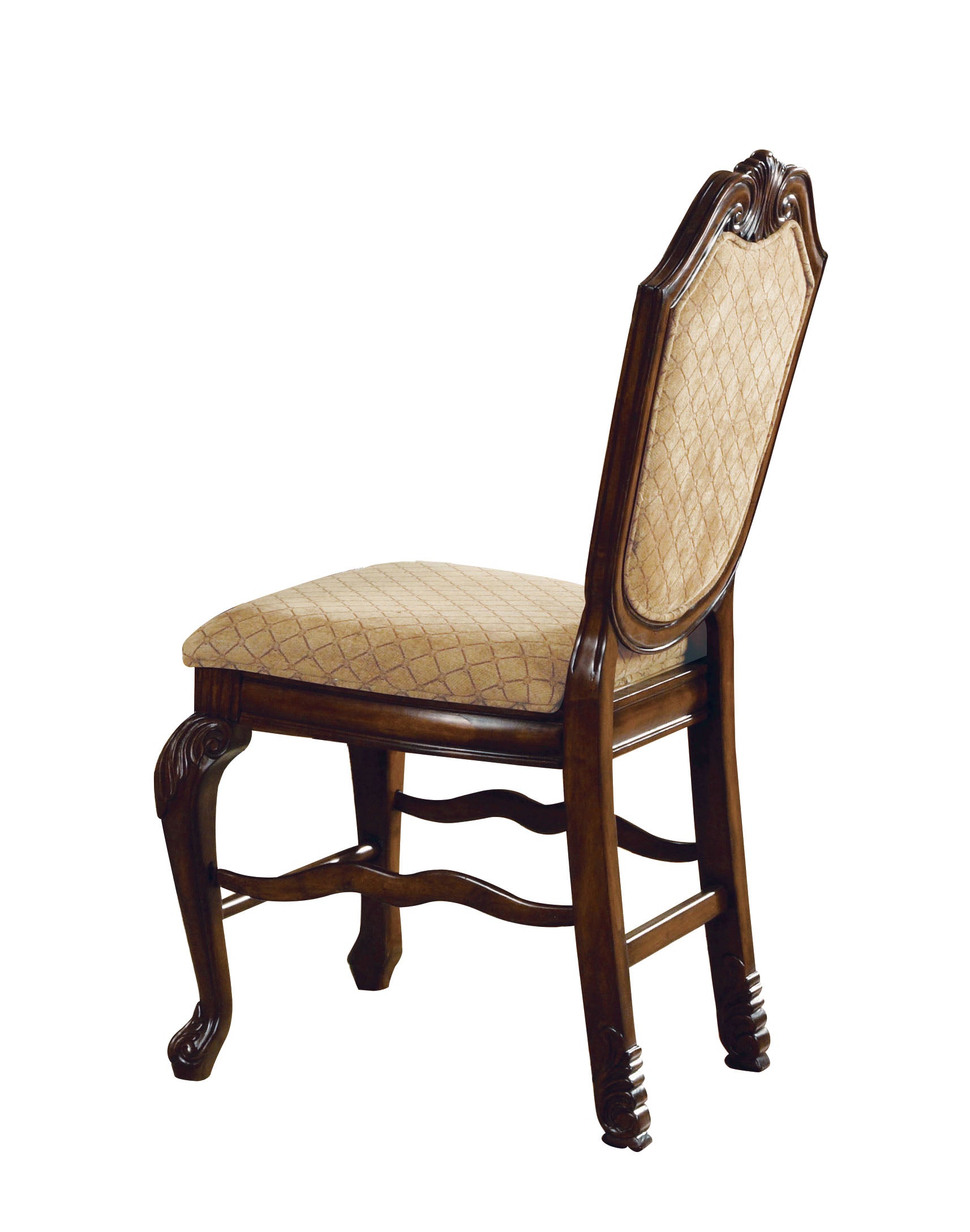 Chateau De Ville Counter Height Chair Set 2 , Fabric & Espresso 64084A Espresso Upholstered