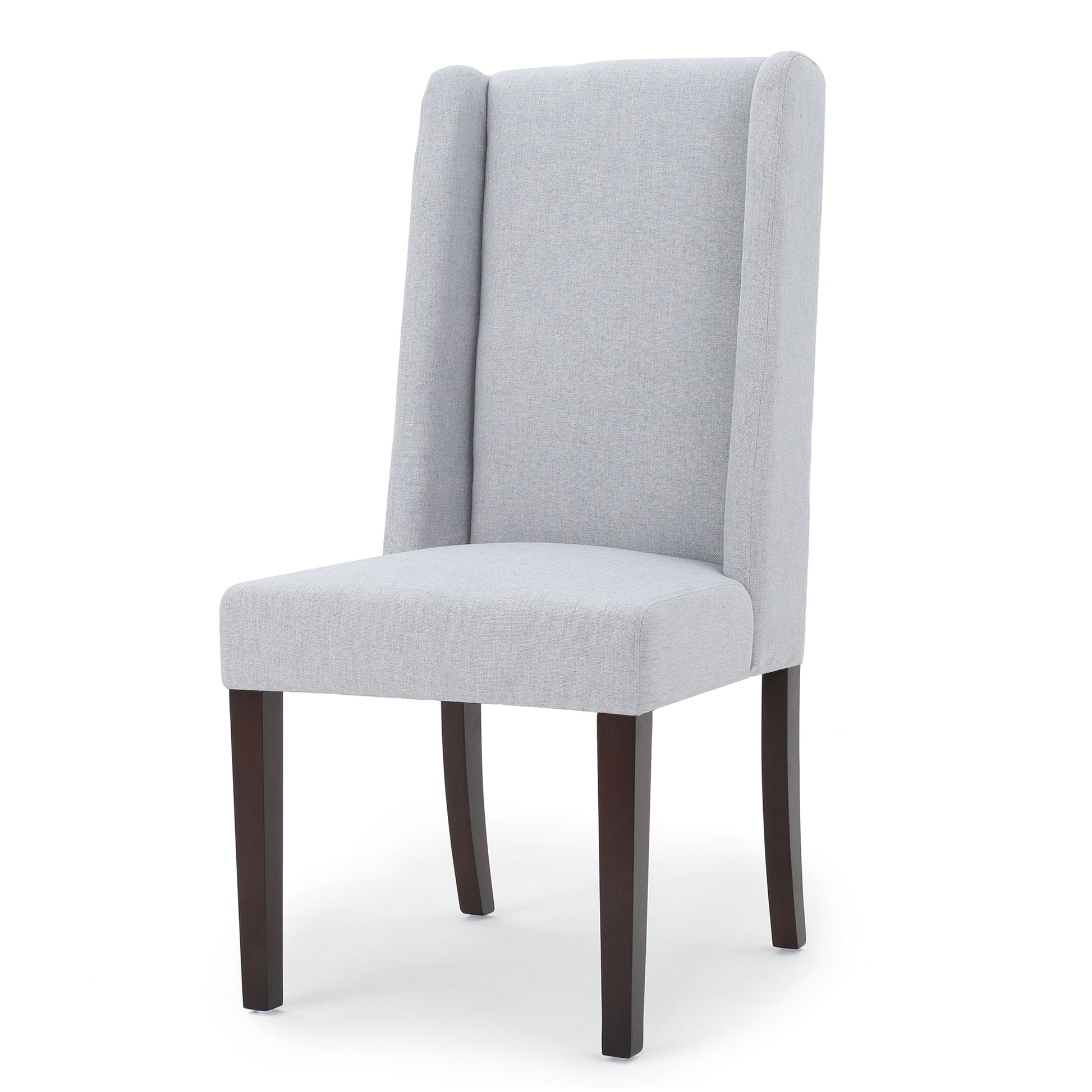 Dining Chair Set Of 2 Light Grey Fabric