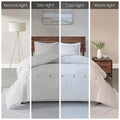 3 Piece Cotton Waffle Weave Comforter Set White Full Queen Full White Cotton