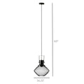 Homcom Industrial Pendant Light Fixtures, Black Metal Frame Hanging Ceiling Light For Living Room, Bedroom, Kitchen, Dining Room With Adjustable Hanging Chain, Black Black Steel