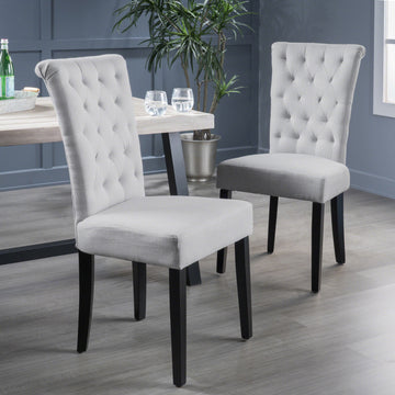 Charlotte Kd Dining Chair Mp2 Set Of 2 Light Grey Fabric