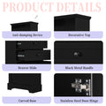 Black Tall Storage Cabinet With 3 Drawers And Adjustable Shelves For Bathroom, Study, Office And Interior, Mdf Board With Painted Finish Black Mdf