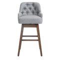 Coolmore Bar Stools Set Of 2 Counter Height Chairs With Footrest For Kitchen, Dining Room And 360 Degree Solid Wood Legs Swivel Bar Stools Set Of 2 Gray Linen Gray Foam Linen