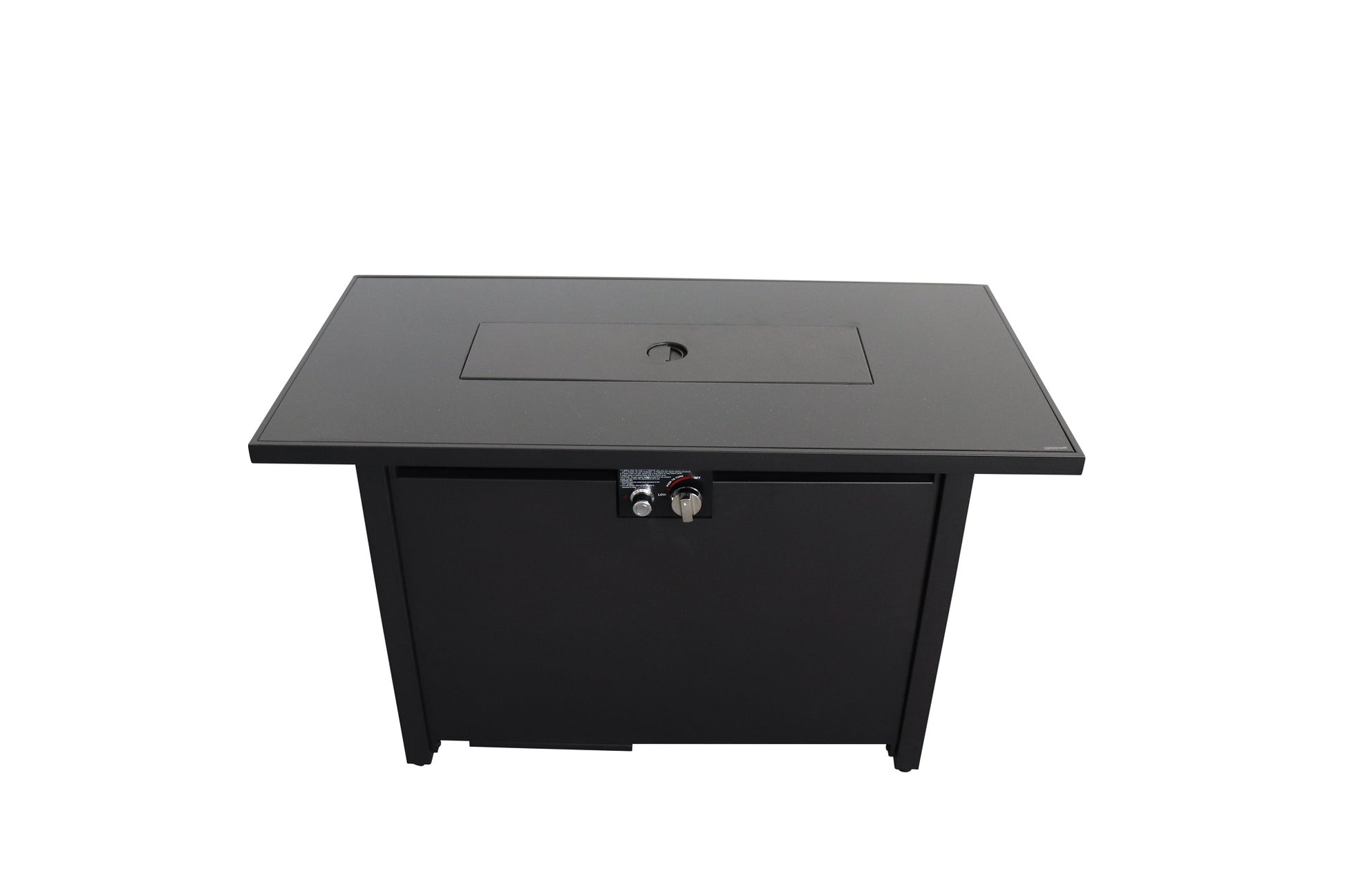 25" H X 42" W Steel Outdoor Fire Pit Table With Lid Black Steel