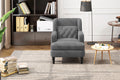 Upholstered Accent Chair Tufted Armchair For Living Room And Bedroom, Dark Grey Dark Grey Birch Foam Teddy