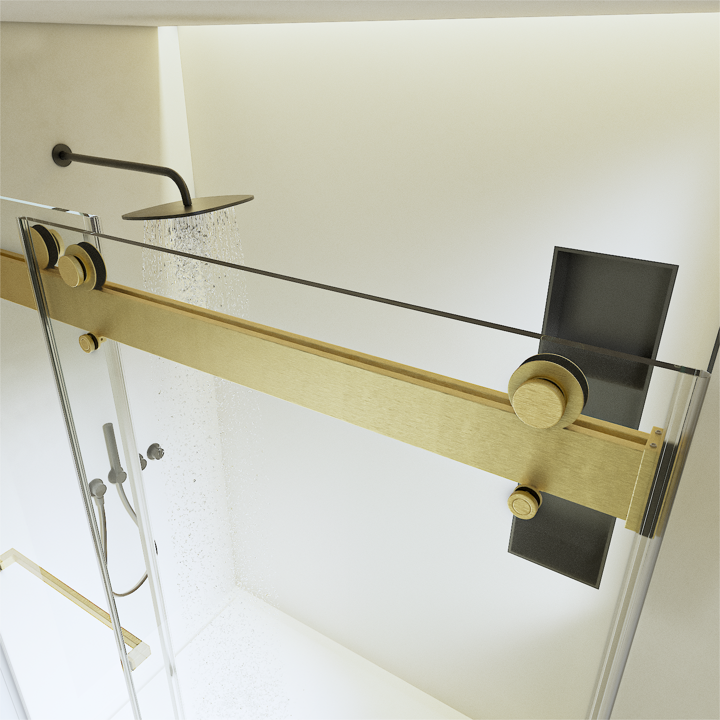 56 60 Inches W *76 Inches H Frameless Double Sliding Soft Close Shower Door In Brushed Gold,3 8 Inches 10Mm Thick Sgcc Tempered Glass Door Brushed Gold Glass Metal