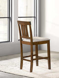 Beautiful Cherry Color Counter Height 2Pc Dining Pub Height Chairs Dining Room Wooden Furniture Cherry Dining Room Contemporary Bar Stools Slat Back Set Of 2 Wood