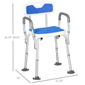 Homcom Eva Padded Shower Chair With Arms And Back