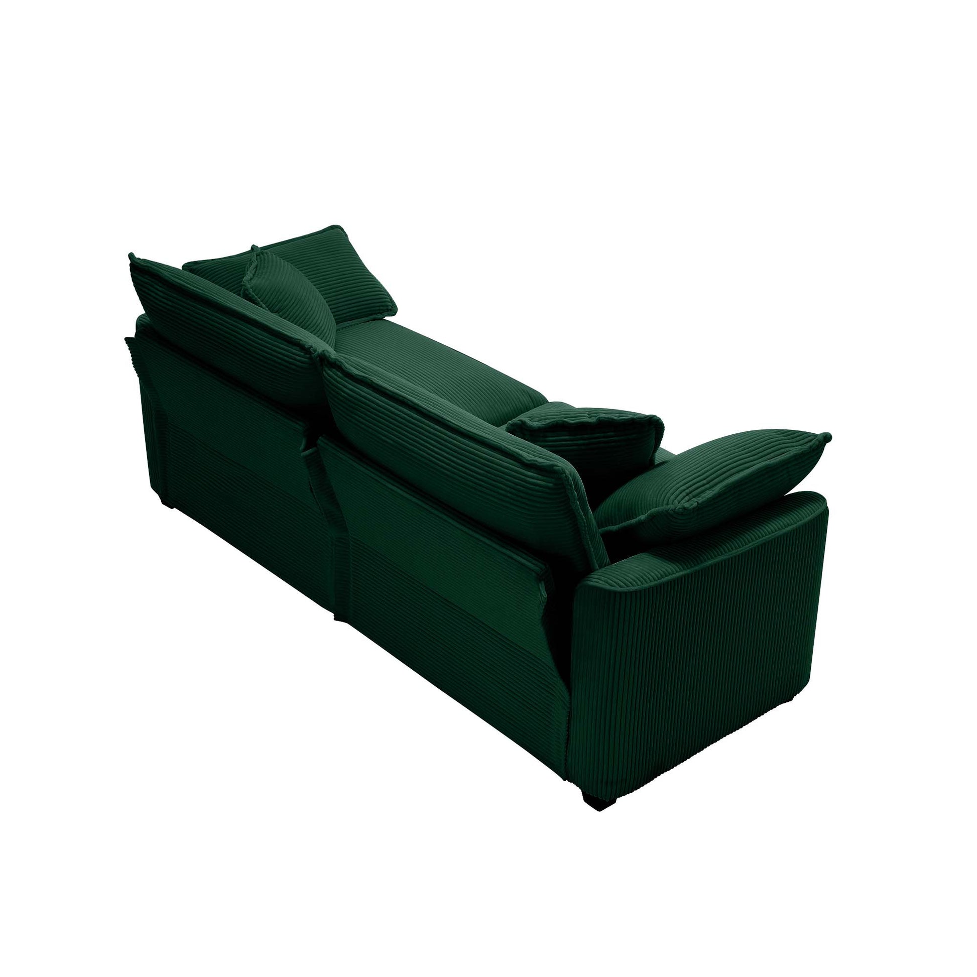 Warm And Cozy Sofa Set With Soft Cushions And Pillows, Home Theater Style Sofa Set Consisting Of One 2 Seater Sofas And Two Single Sofa In Green Corduroy Fabric Green Corduroy 4 Seat