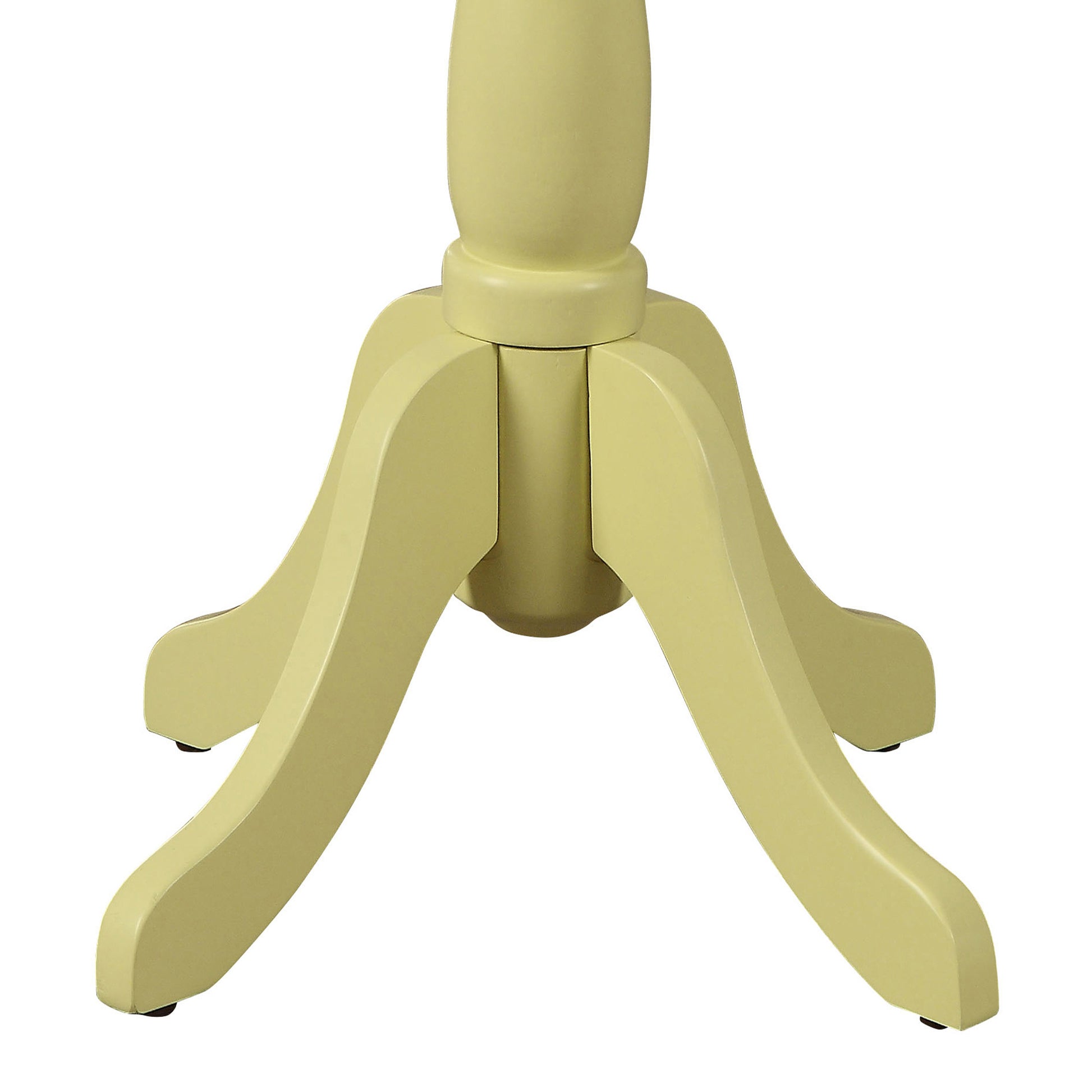 Light Yellow Side Table With Turned Pedestal Light Yellow Primary Living Space Traditional Round Wood Pedestal
