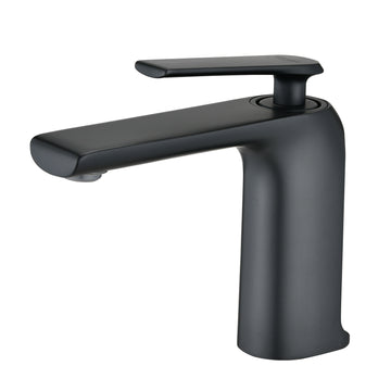 Single Hole Bathroom Faucet In Matte Black Matte Black Brass