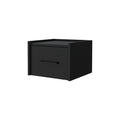 Elfrida Wall Mounted Nightstand, Sleek Single Drawer Design With Spacious Top Shelf Black 1 Drawer Floating Contemporary Melamine Engineered Wood