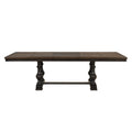 Traditional Classic Brown 1Pc Dinng Table With Self Storing Extension Leaf Wooden Dining Room Furniture Brown Mix Seats 10 Or More Dining Room Traditional Rectangular Wood Trestle