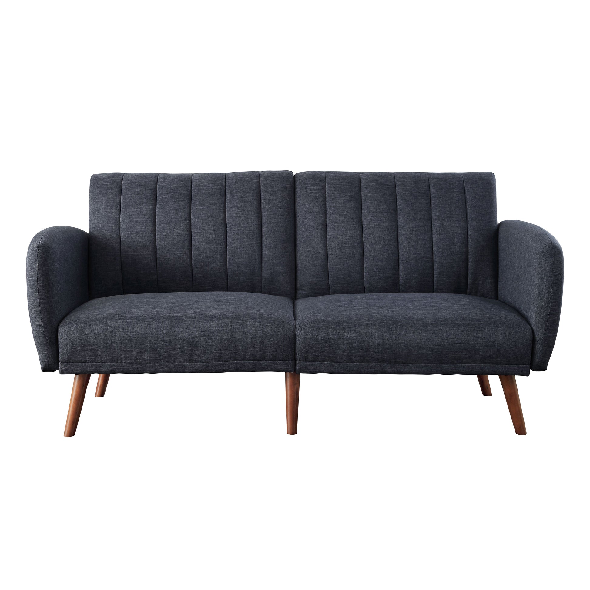 Grey And Walnut Upholstered Adjustable Sofa Grey Linen Wood Primary Living Space Split Back Modern Eucalyptus Foam Linen 2 Seat