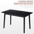 47 Inch Dining Table Black Solid Wood Kitchen Table Dining Table Suitable For Small Space Kitchen Table Modern Home Furniture Black Rubber Wood