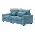 Cozy Duo Blue Loveseat Sofa Blue Solid Wood Mdf 2 Seat
