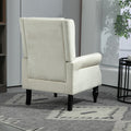 Coolmore Wood Frame Armchair, Modern Accent Chair Lounge Chair With Sturdy Wood Legs For Living Room Bedroom Beige Beige Primary Living Space Foam Velvet