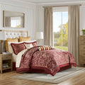12 Piece Comforter Set With Cotton Bed Sheets Red Queen Queen Red Cotton